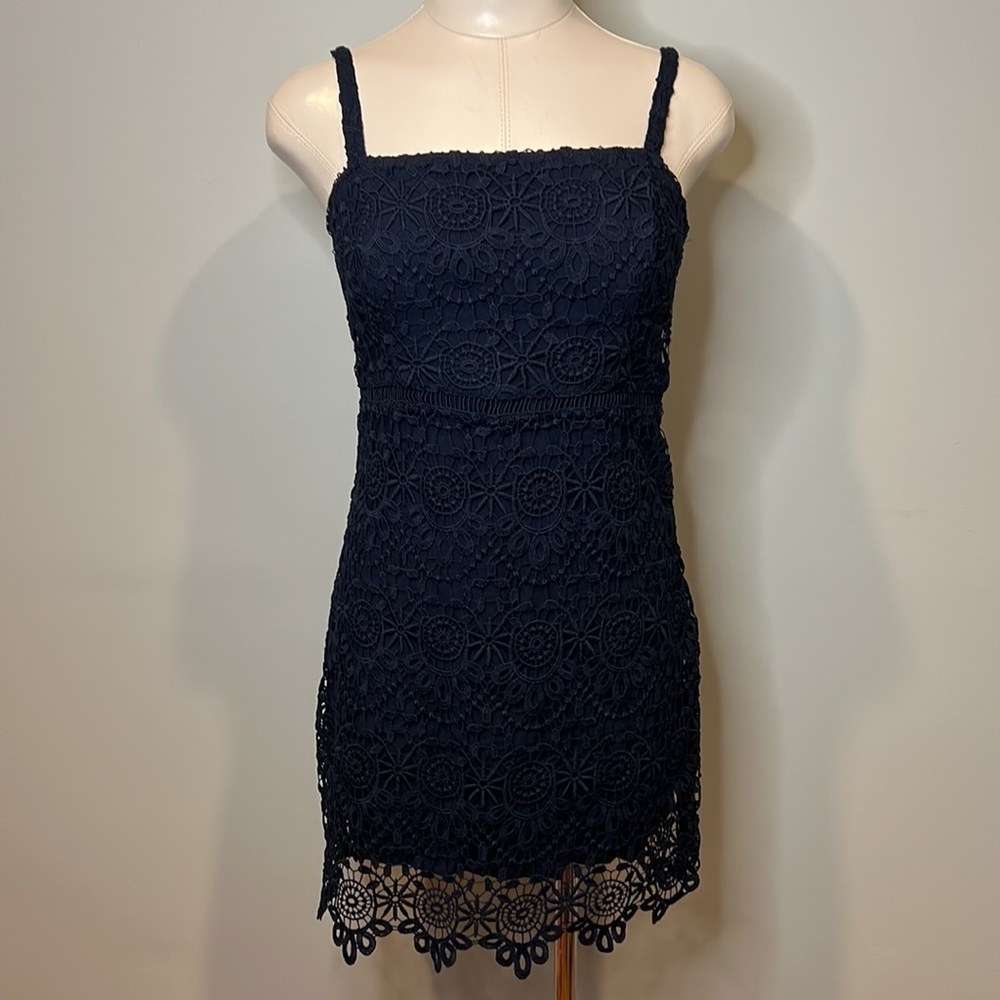 Women’s Hollister Navy Blue Lace Dress - Picture 2 of 16